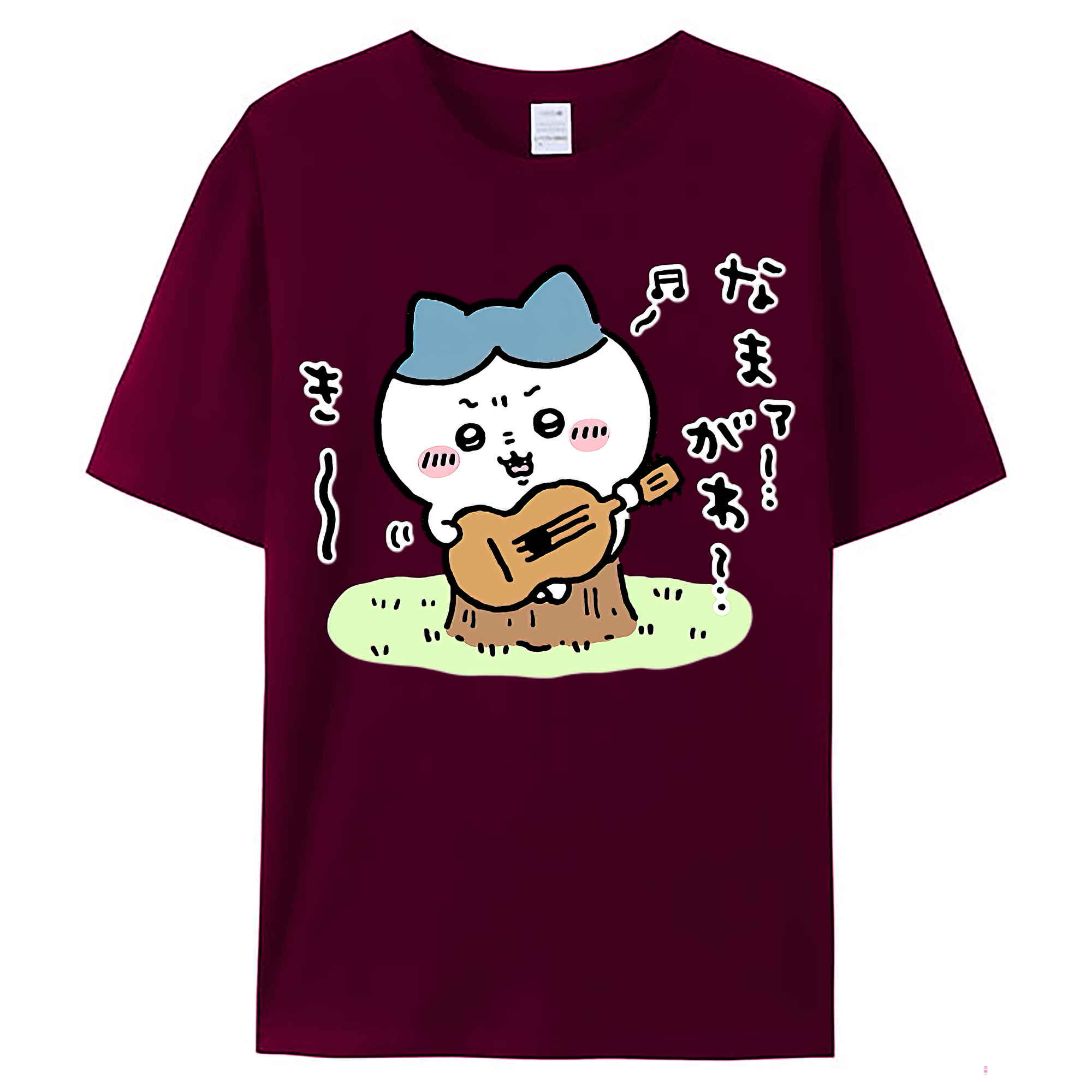 （画像用） ちいかわ ハチワレ Chii-kawa hachiware レディースカジュアルプリントTシャツ（綿100％）